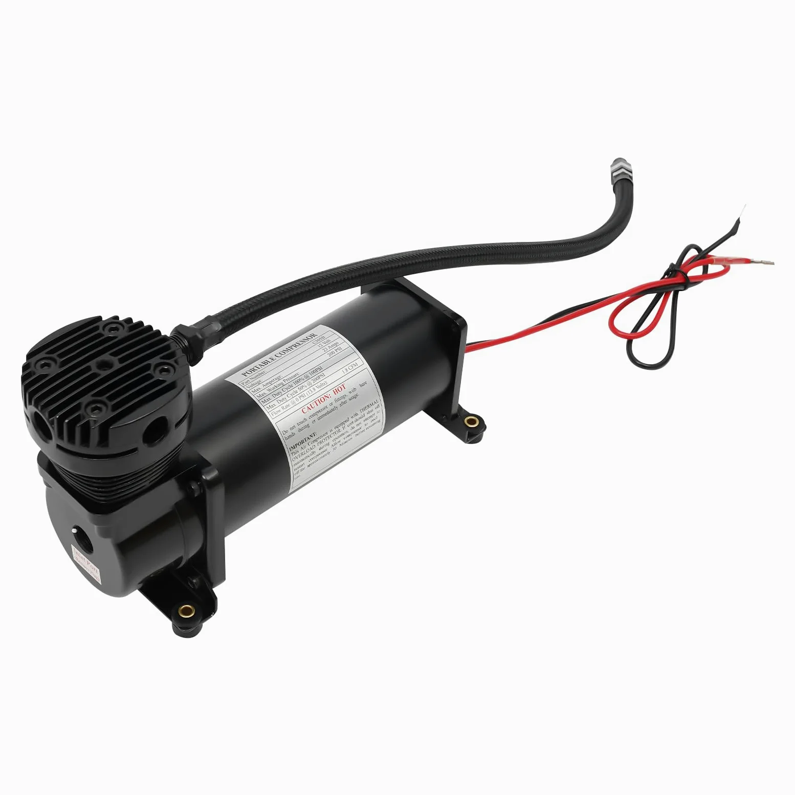 HANGKAI Compresor de aire para coche, 12 V, 200 psi, 1,75 CFM, válvula antirretorno, protección térmica, inflador de neumáticos de 1,8 m, manguera de aire, rosca 1/4NPT, bomba de aire IP53