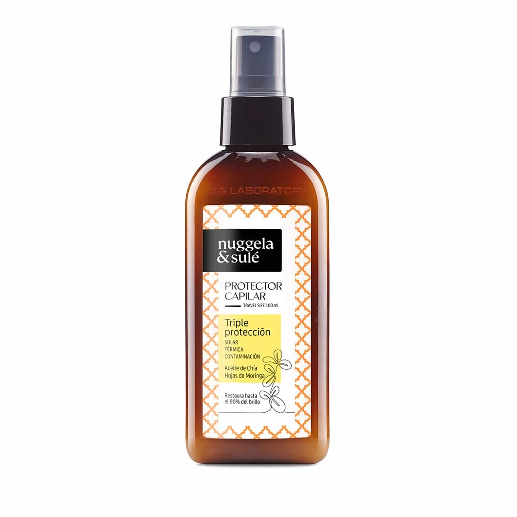 Nuggela & Sulé Protector Capilar Triple Protección Solar Térmica Contaminación Aceite de Chía Aceite de Ricino 100 ml