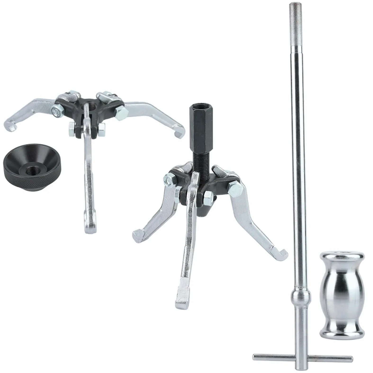 CHICIRIS Extractor de Rodamientos de Engranajes, Kit de Extractor de Rodamientos de Acero Al Carbono con Martillo Deslizante de 1,2 Kg, Herramienta de Extracción Externa Interna de 3 Mordazas de 5