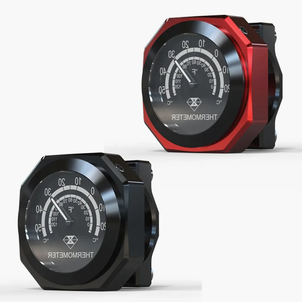 Termómetro de manillar de moto, termómetro de aleación impermeable y fosforescente compatible con Yamaha, compatible con Kawasaki, compatible con Suzuki Compatible con Honda