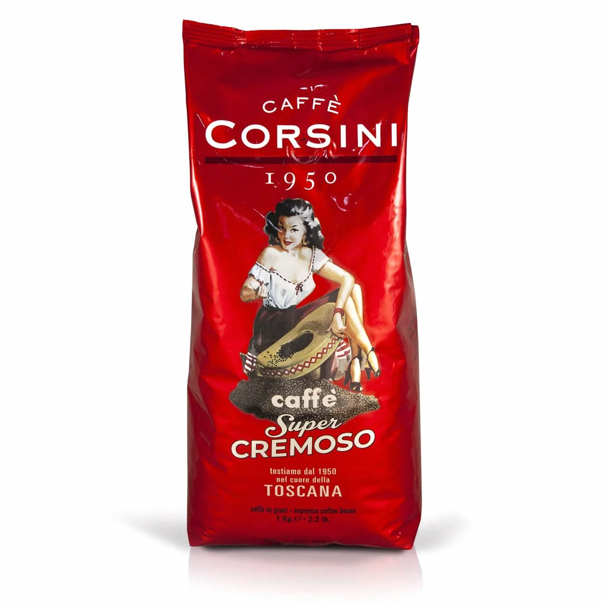 Café Corsini en Granos Súper Cremoso 1 kg