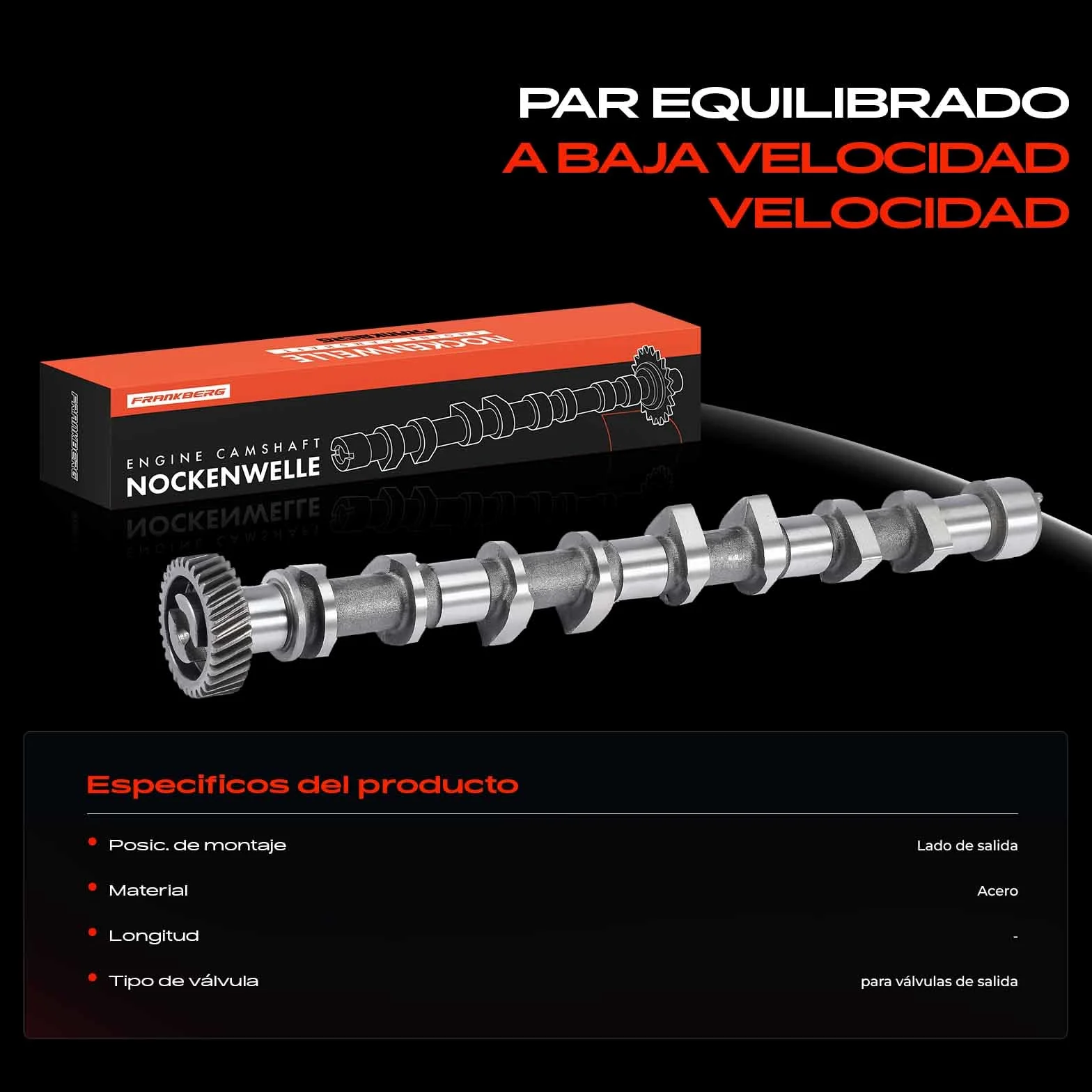 Frankberg Árbol de levas lado de escape 50007113 | Compatible con: Astra Classic A04, Astra J Box/Hatchback P10, Corsa D S07, Caravana clásica Astra A04, Astra H GTC A04