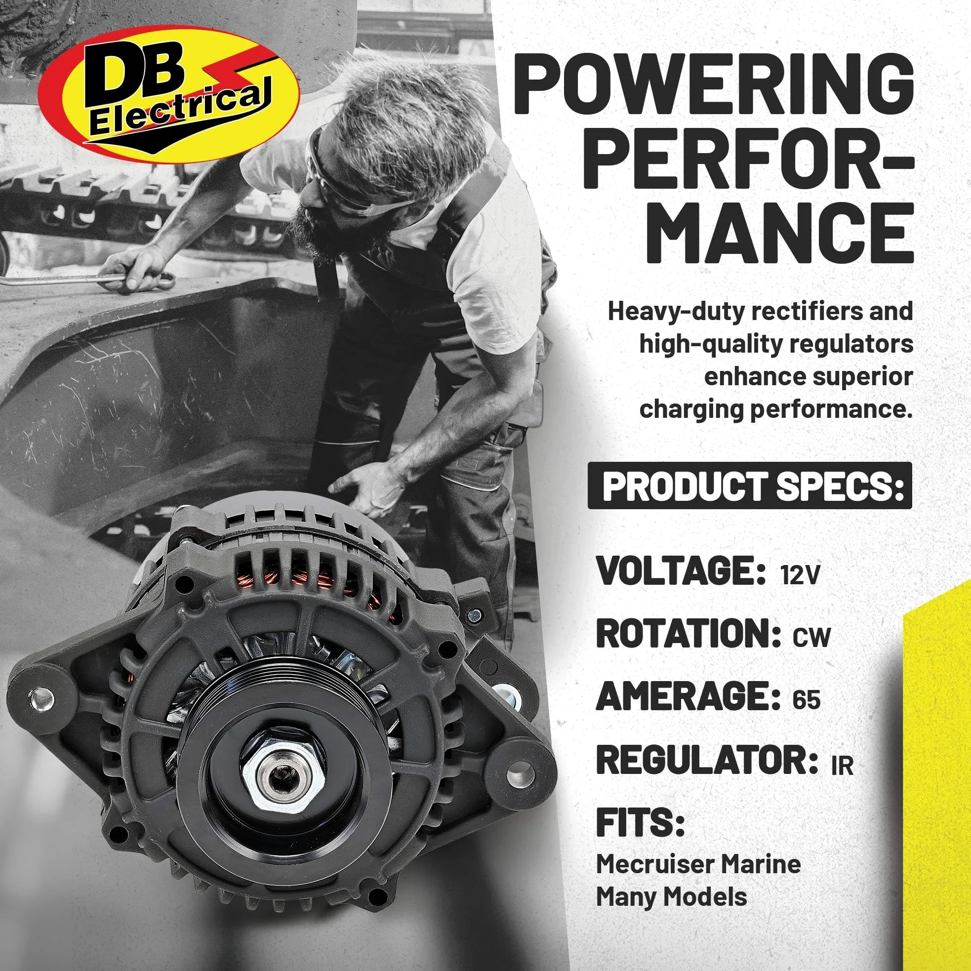 Nuevo DB eléctrico ADR0299 alternador compatible con reemplazo para Mercruiser modelo 350 Mag MPI (Gen +) modelo 350 Mag MPI Horizon modelo 454 Mag MPI Horizon (Gen VI) modelo 5.7L EFI (Gen +) 8460N