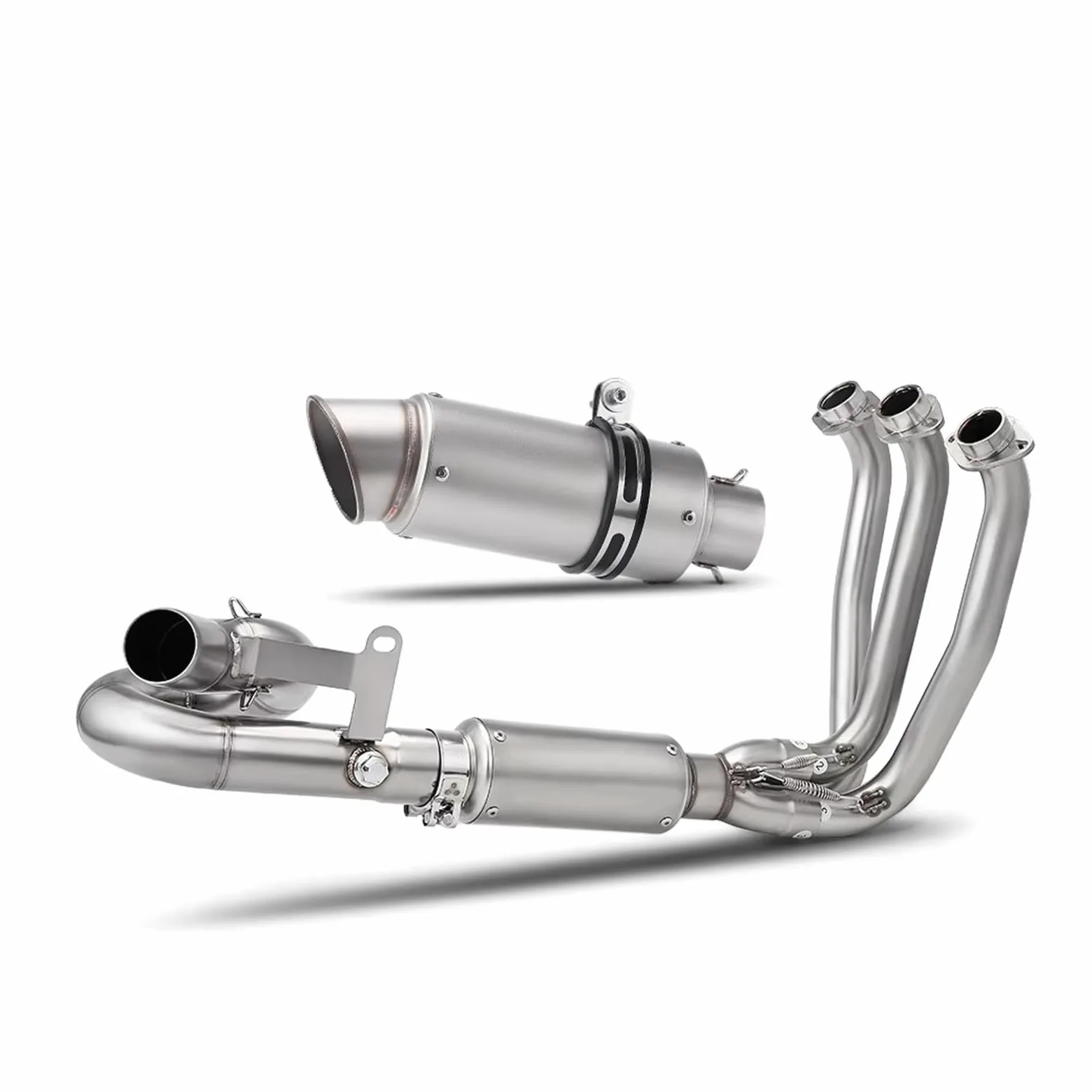 Silenciador de escape de acero inoxidable Para 675SR Para 675SR-R Colector de escape delantero deslizante de acero inoxidable de 51 mm con sensor de oxígeno dual