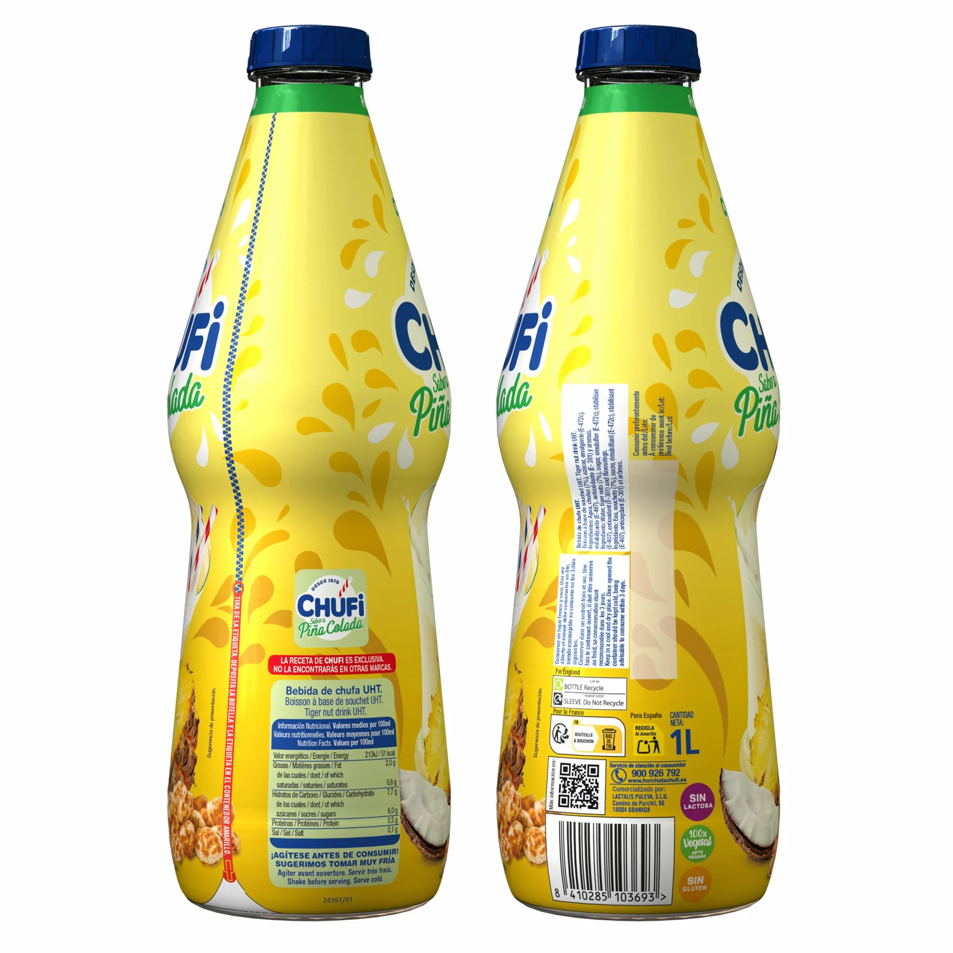 Chufi Horchata Piña Colada 1L - Bez Laktozy, Bez Glutenu, Wegański