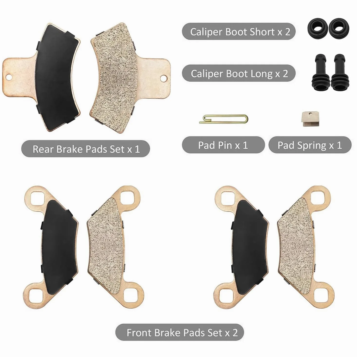 Sinterizado delantero y trasero pastillas de freno y botas para Polaris Sportsman Magnum Trail Boss Trail Blazer Scrambler Xplorer Xpedition 500 425 400 335 330 325 250