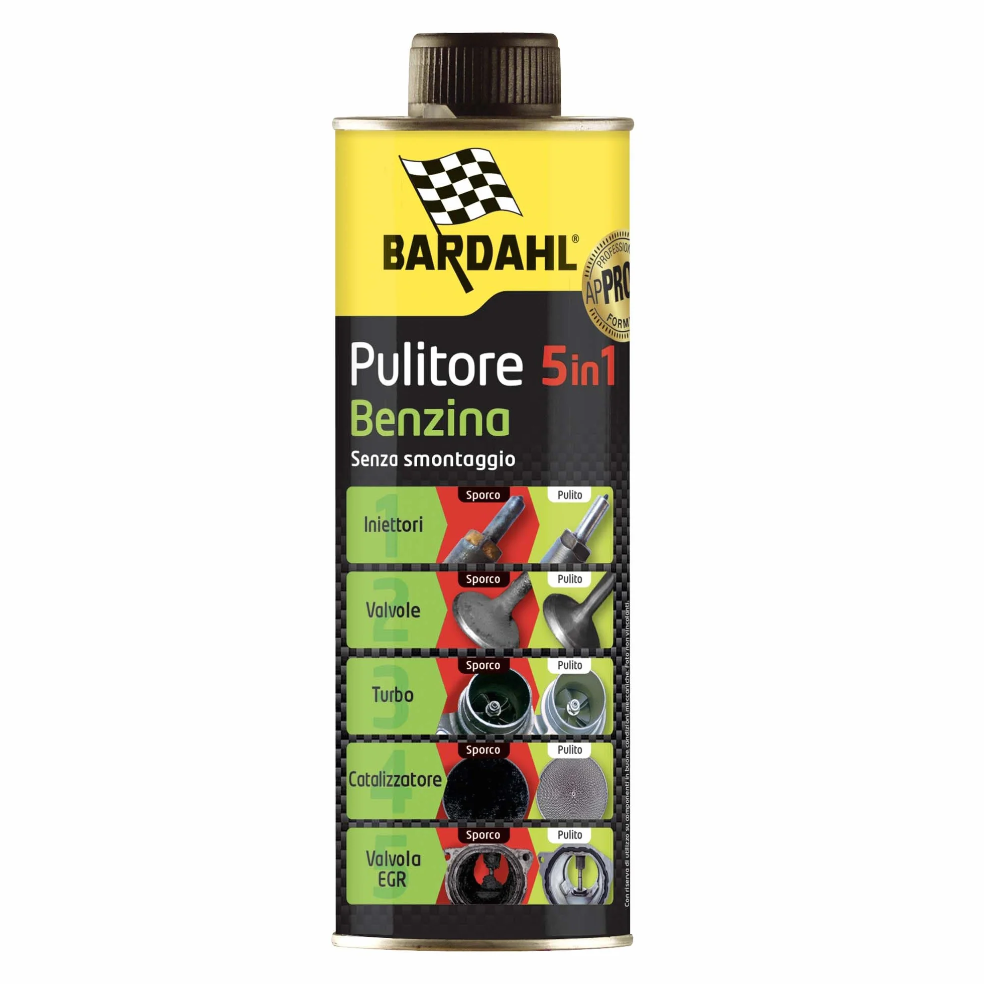 Bardahl - Limpiador 5 en 1 de gasolina | Aditivo multifuncional para la limpieza completa de motores de gasolina, aumenta la potencia y el rendimiento, 500 ml