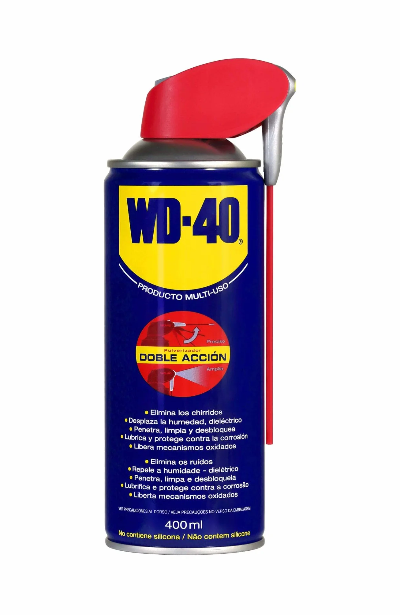 WD-40 Multi-Uso Spray 400ml Lubricante Afloja Protege Óxido Dieléctrico Limpia Metales Plásticos