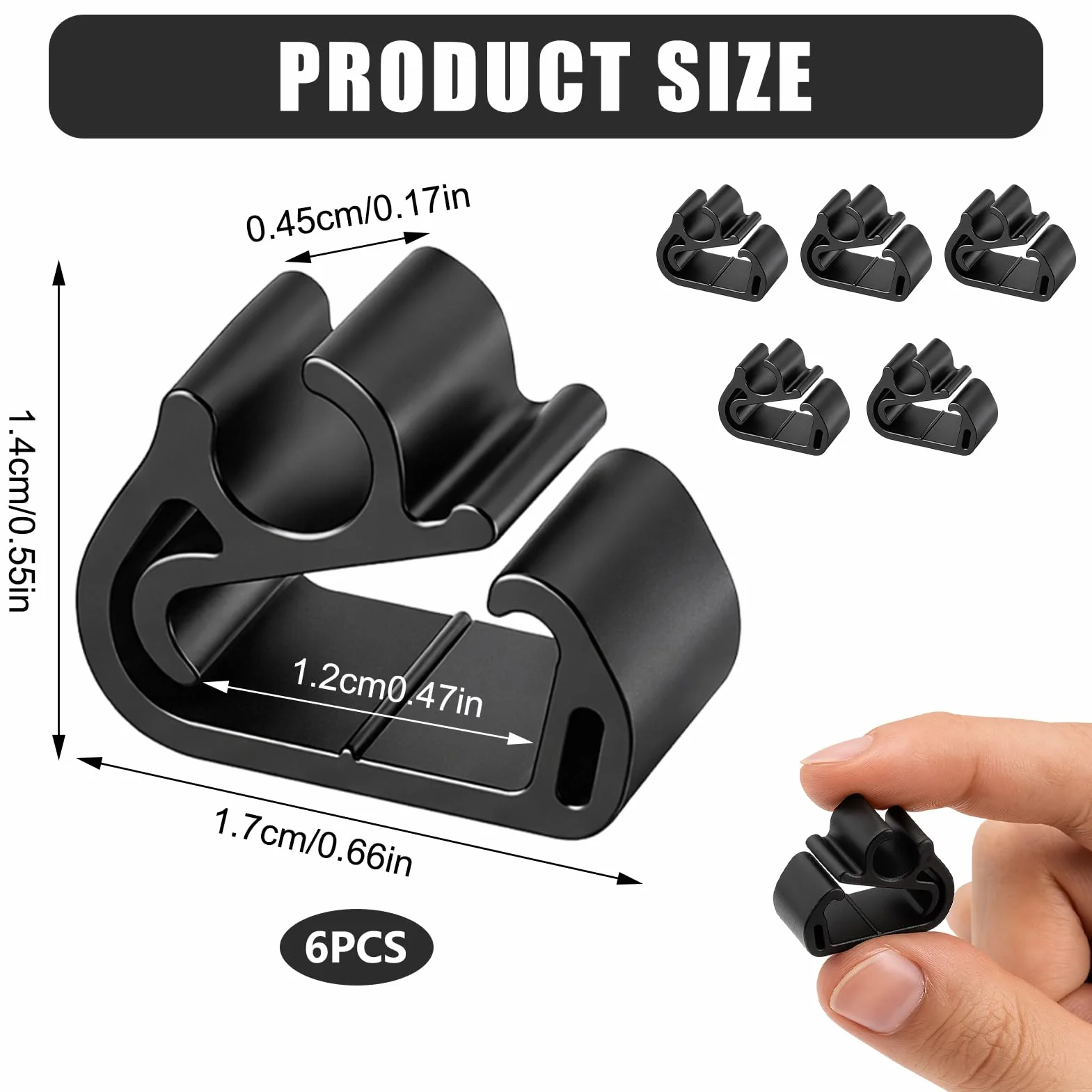 Clips de Sujección Para Limpiaparabrisas Delantero, Clips de Fijación Negro, 6pcs, Instalación Rápida y Segura para Brazos y Tuberías de Limpiaparabrisas
