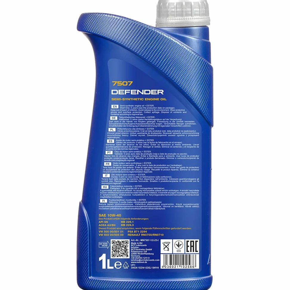 Aceite de motor Mannol Defender 10W-40 + MANN-FILTER Ssangyong Kyron GAB_ 2.7 XDI
