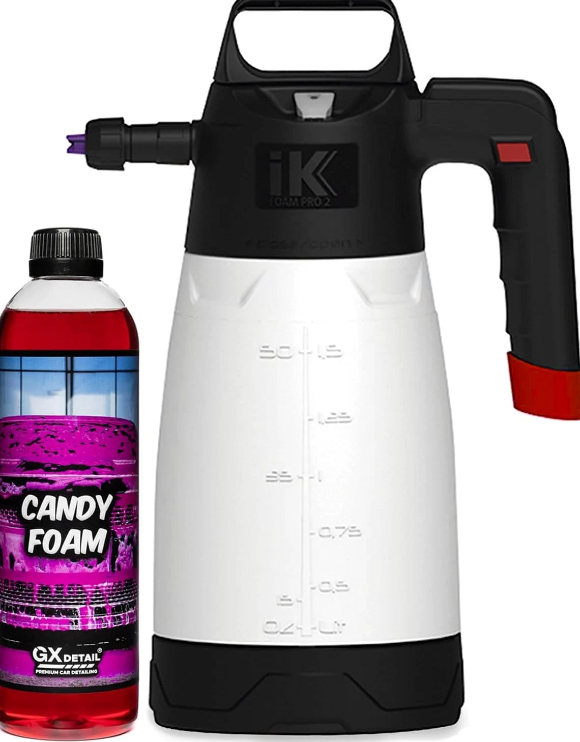 GxDetail Pink Foam 500 ml. – Espuma de Lavado Rosa para Coche – Incluye IK FOAM - Limpieza Profunda – Espuma Densa y pH Neutro – Seguro para Pintura - Efecto Nieve.