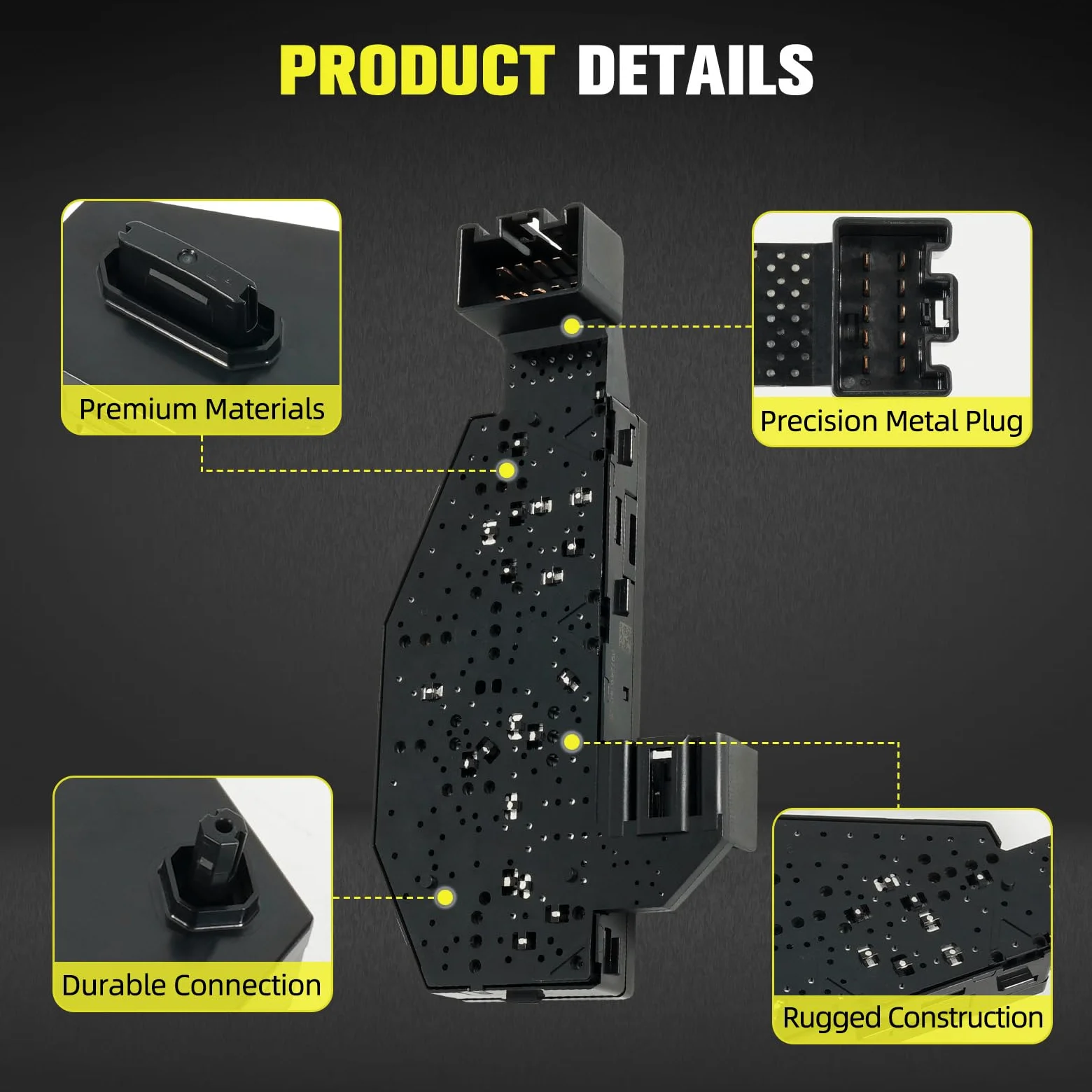 Interruptor de asiento eléctrico 23247095 compatible con Chevy Silverado Suburban Tahoe Corvette GMC Sierra Yukon XL 2014-2016, Cadillac 2013-2020, interruptor de ajuste del asiento izquierdo