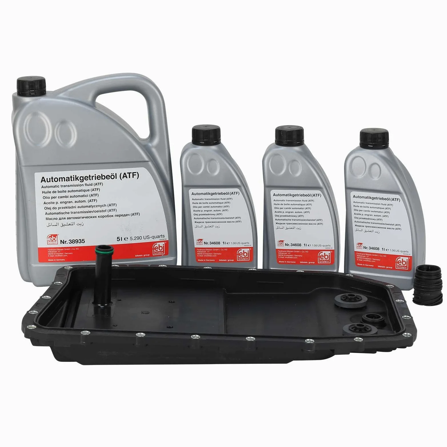Kit de cambio de aceite de transmisión automática para BMW 6 velocidades 6HP26, 6HP28, 6HP32 con cárter de aceite, junta, filtro, 8 litros de aceite de transmisión ATF y manguito de