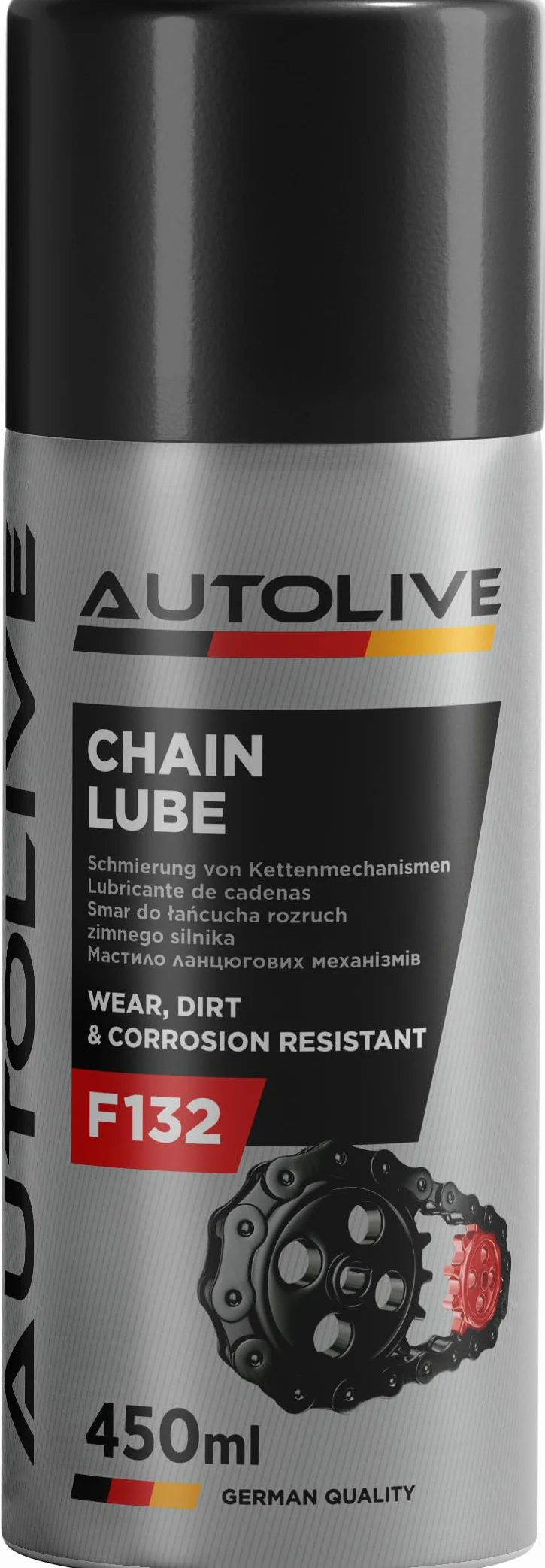 ProFusion Spray Lubricante de Cadenas Automóviles, Ejes, Motocicletas y Bicicletas- Totalmente Sintético - F132 Chain Lube 450 ml (6)