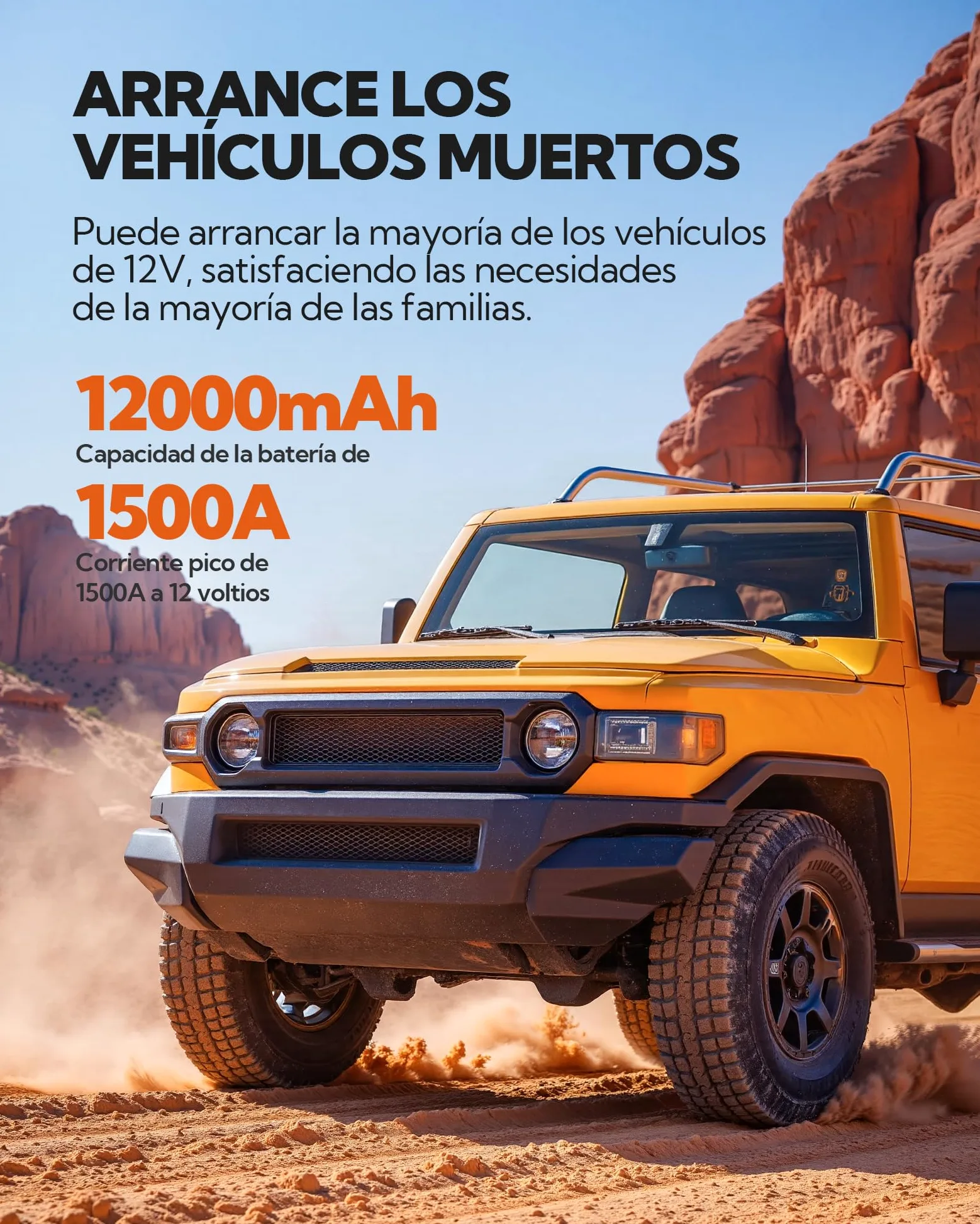 Arrancador de Baterías de Coche,Booster para Coche con Compresor de Aire Portátil 7en1,Arranque de Batería con Inflador para vehículo de 12000 mAh,Kit de Emergencia del Conductor con Linterna LED