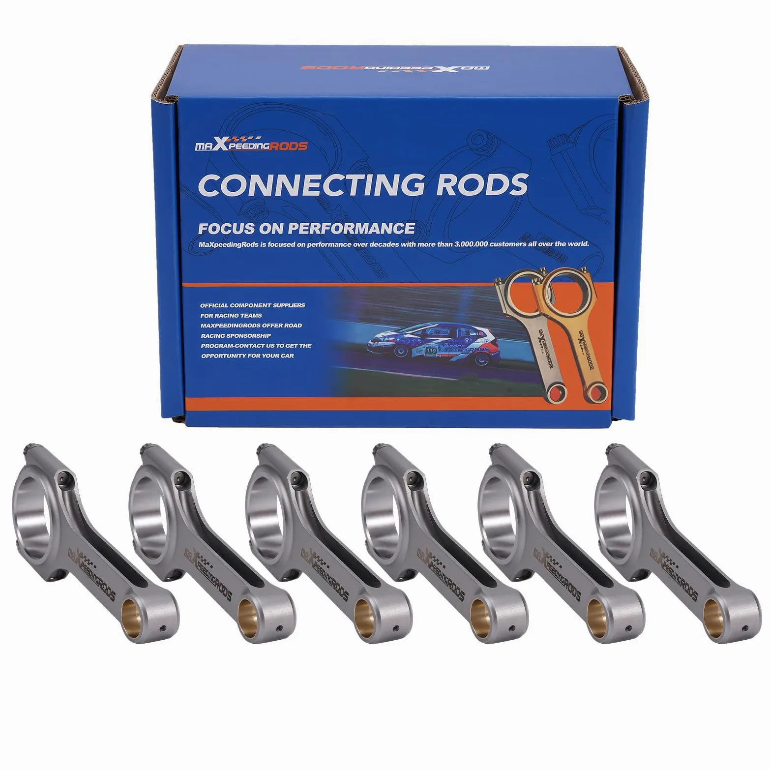 maXpeedingrods 6 bielas de eje H para BMW E34 M5 3,6 L 144 mm Biela biela ARP 2000 TÜV