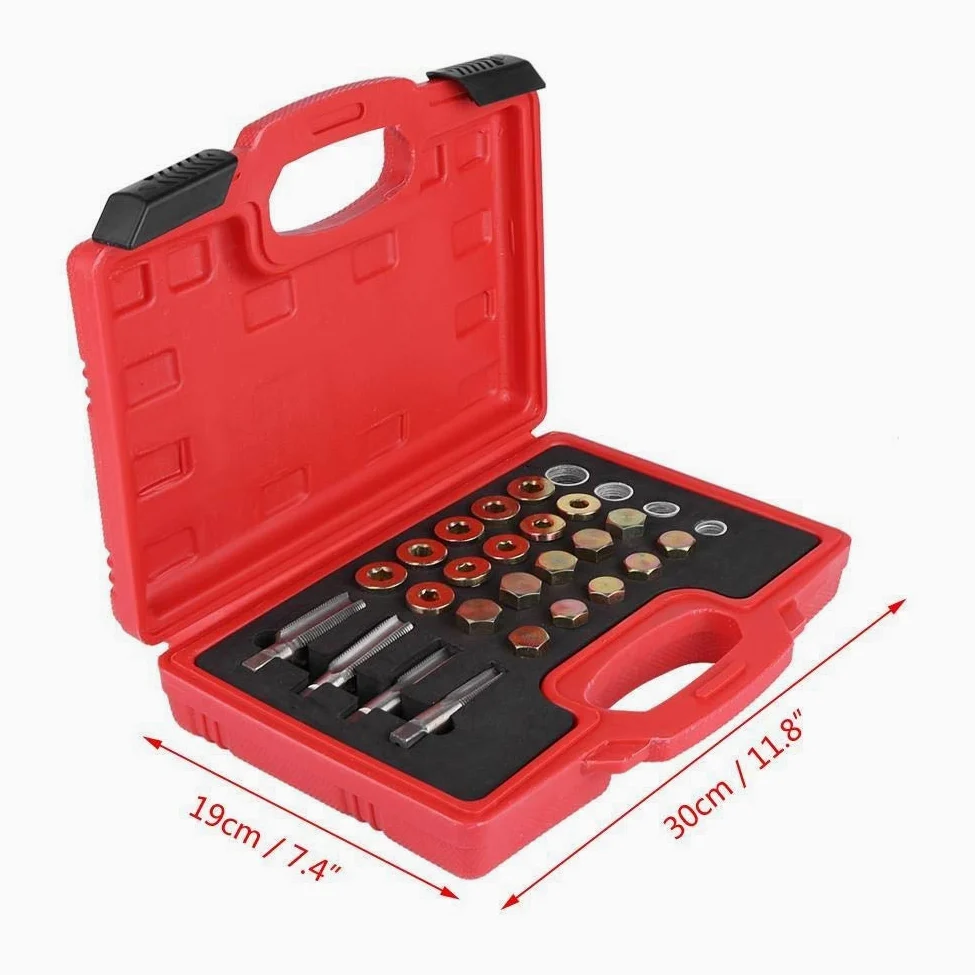KSTE 64pcs Cárter de Aceite de reparación de roscas Kit de colector de Aceite de Caja de Cambios Tapón de Drenaje del Sistema de Herramienta M13 M15 M17 M20