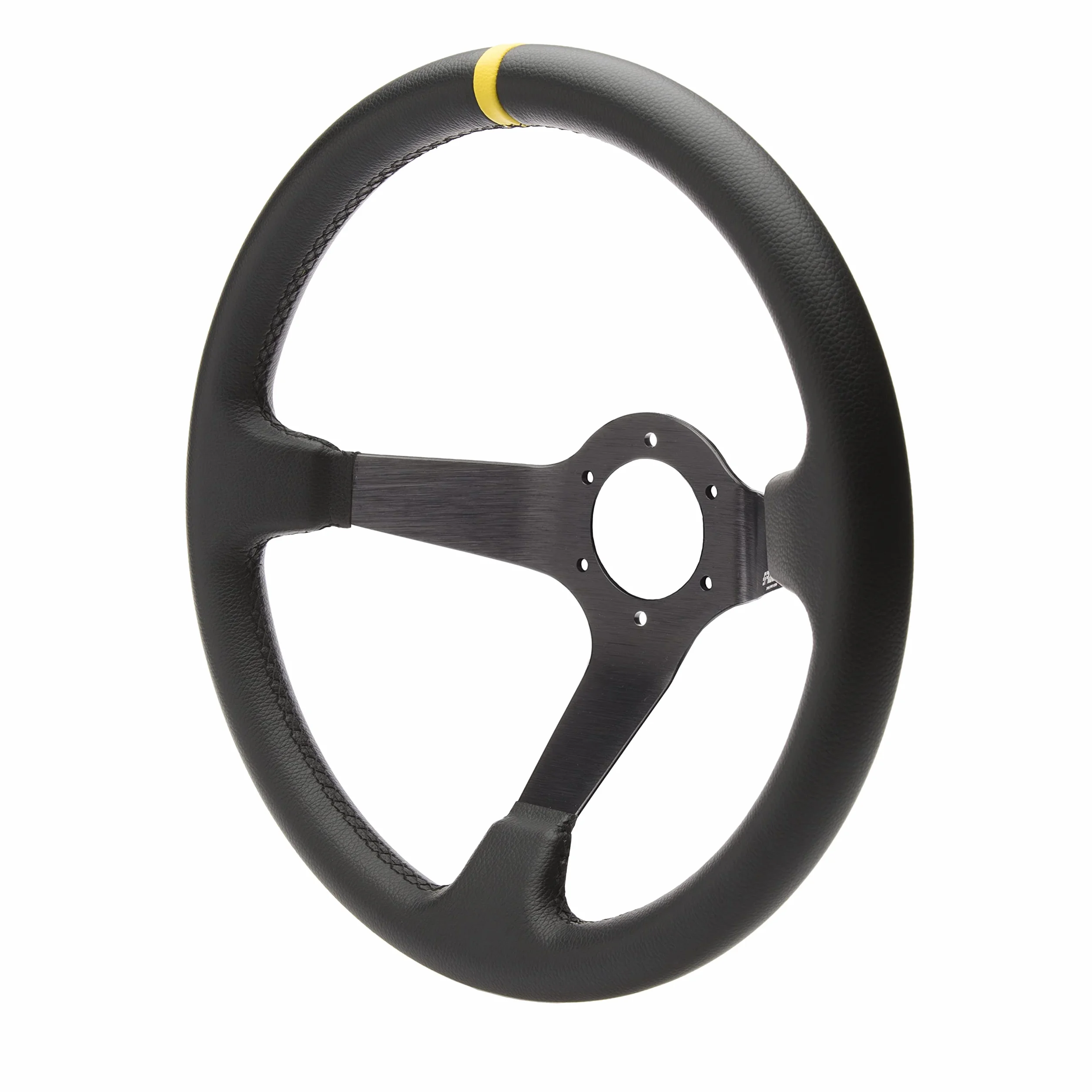 Simoni Racing Volante Deportivo Carrera 350mm - Cuero Negro (Deep Dish - 95mm)