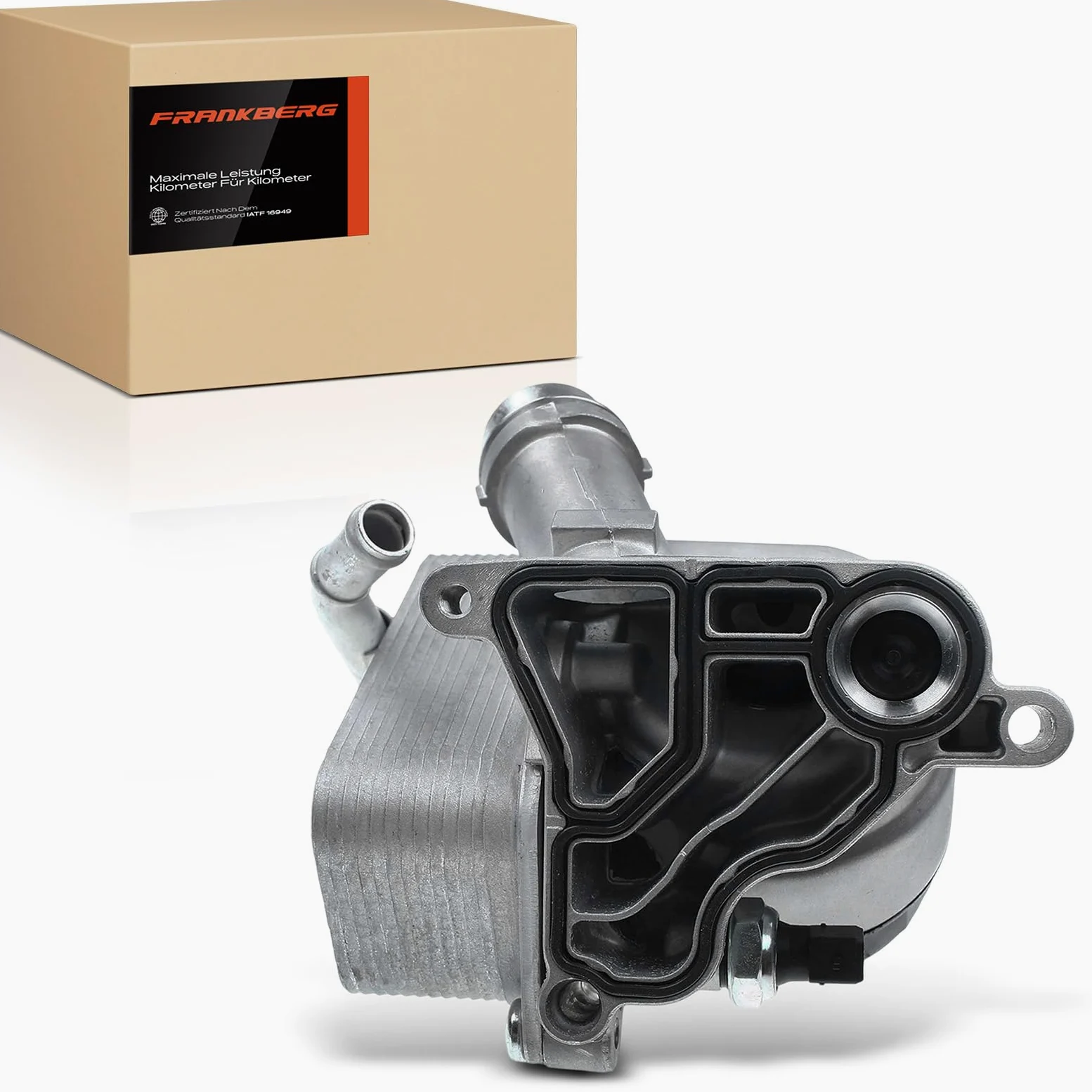 Frankberg Carcasa del filtro de aceite con enfriador de aceite 11428683206 | Compatible con: Serie 3 Touring E91, X1 E84, Serie 6 Coupé F13, X6 E71 E72, Serie 7 F01 F02 F03 F04, Serie 1 E81