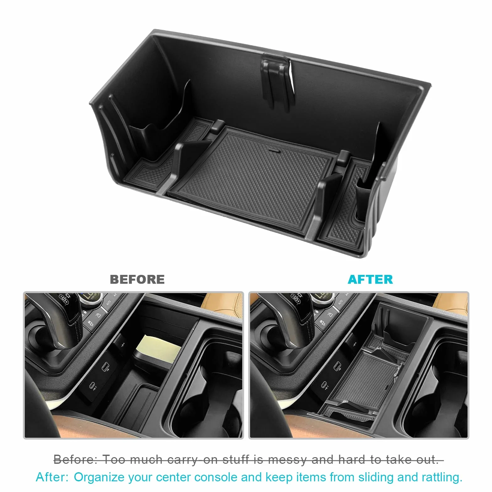 CDEFG Compatible con Land Rover Defender 90 110 130 2023 2024 consola central organizador caja de almacenamiento guantera Defender 90 110 130 2024 accesorios