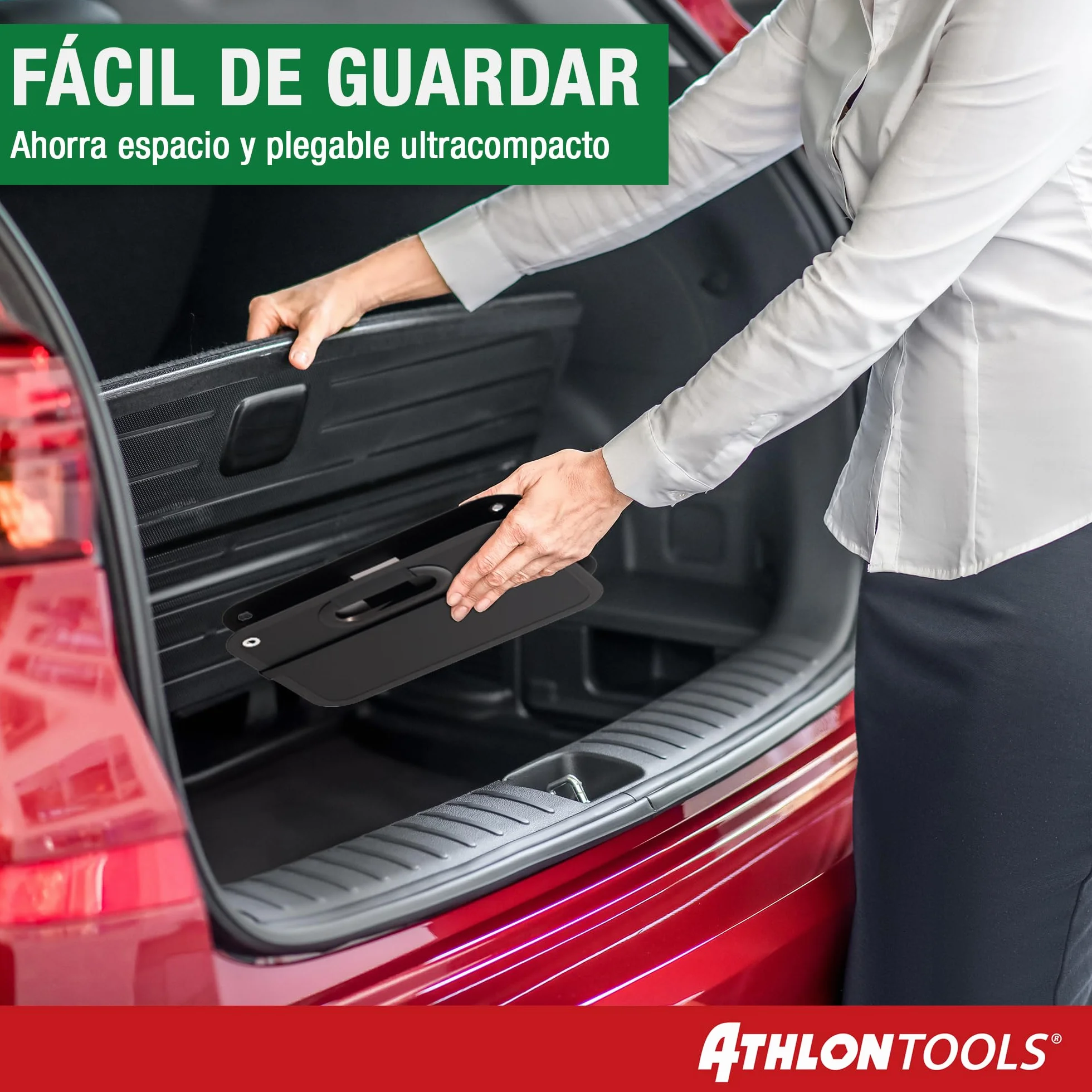 ATHLON TOOLS Bolsa organizadora para el maletero, caja plegable para el coche, reforzada y robusta, antideslizante