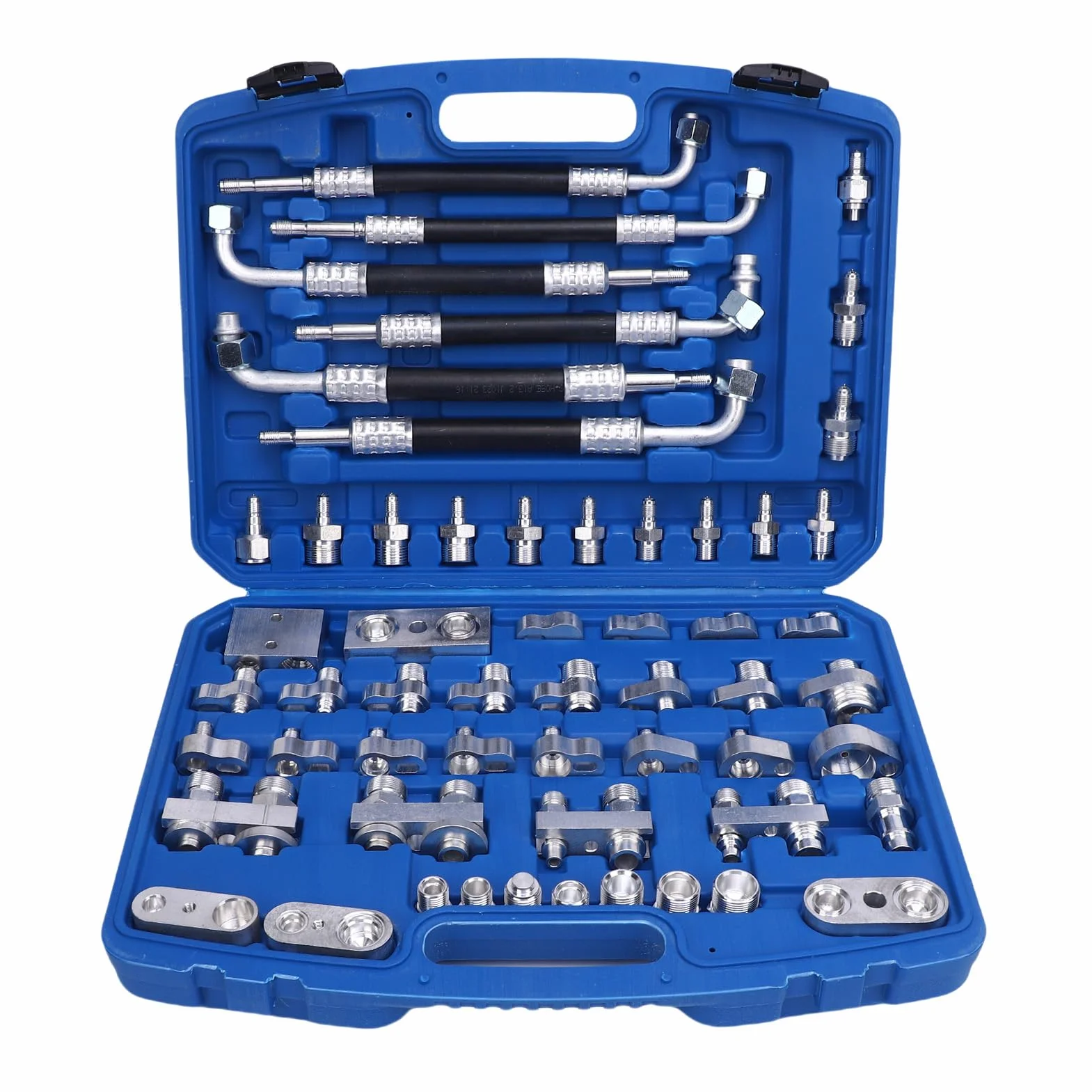 Luocute Kit de Prueba de Fuga de Aire Acondicionado Automotriz de 56pcs, Detector de Fuga de Aire Acondicionado para Automóviles de Camión de Automóviles, Kit de Herramientas de
