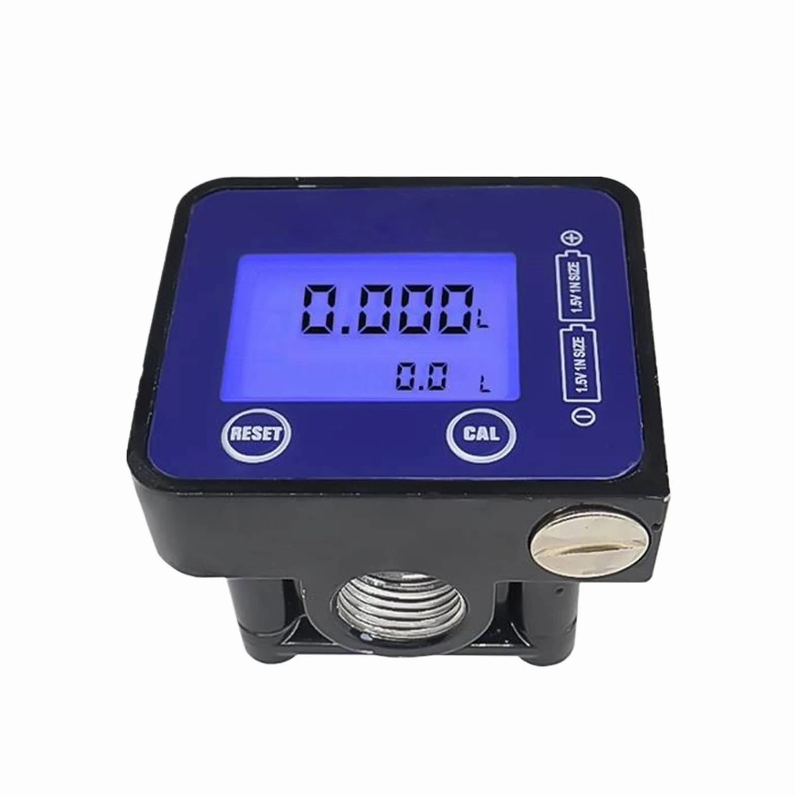 Pressímetro, presión digital Medidor de flujo LCD for gasolina, queroseno, agua combustible, precisión de ±0,5%, 1-30l/min, azul y negro