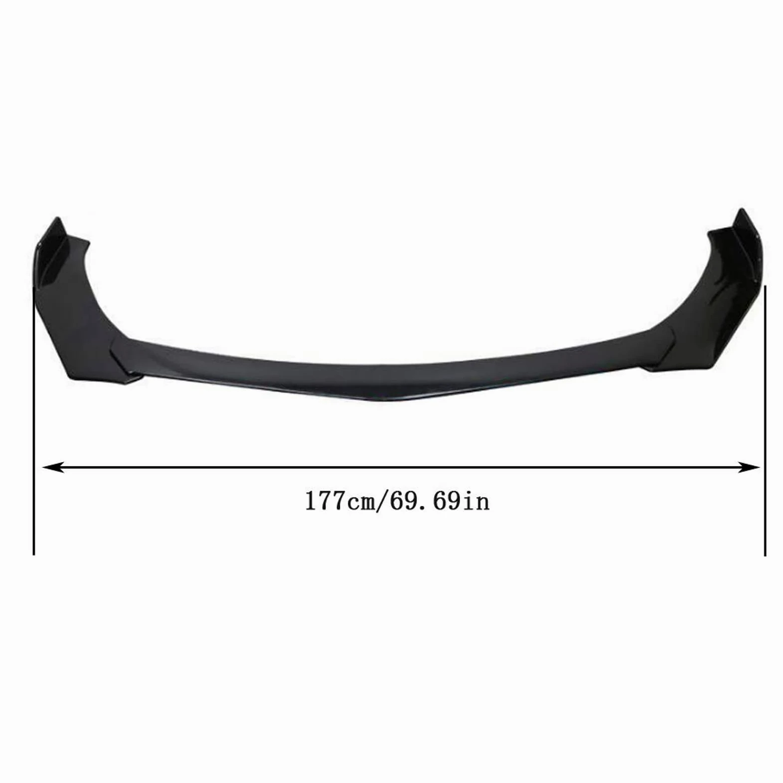 Labio Delantero Universal para Coche, Splitter de Parachoques Negro Brillante de 3 Piezas en ABS, para Deportivos y Uso Diario, Mejora la Estética y Aerodinámica
