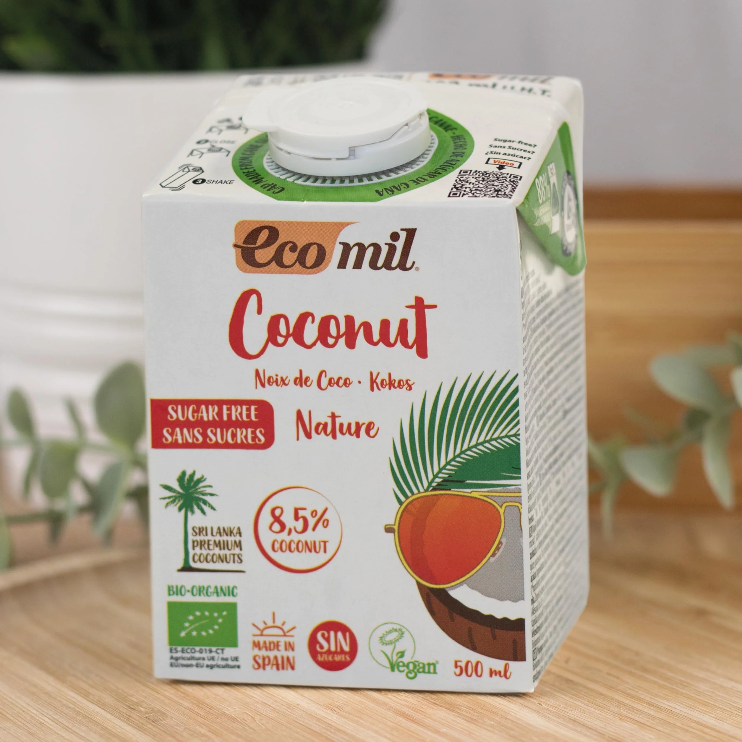 Ecomil Leche de coco Bio 500ml Sin lactosa sin gluten sin soja