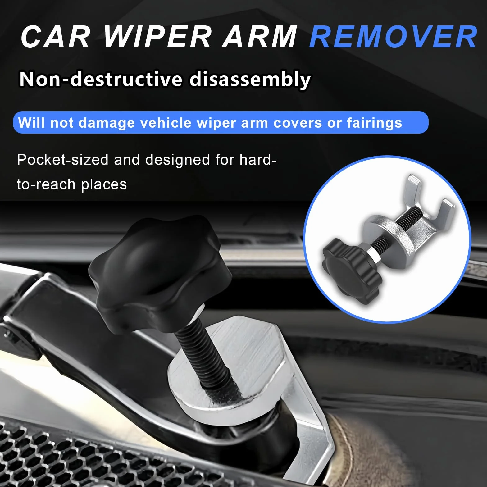 Extractor de brazo del limpiaparabrisas, herramientas de desmontaje del brazo del limpiaparabrisas, herramienta de desmontaje ajustable, extractor universal de brazo del limpiaparabrisas para coches