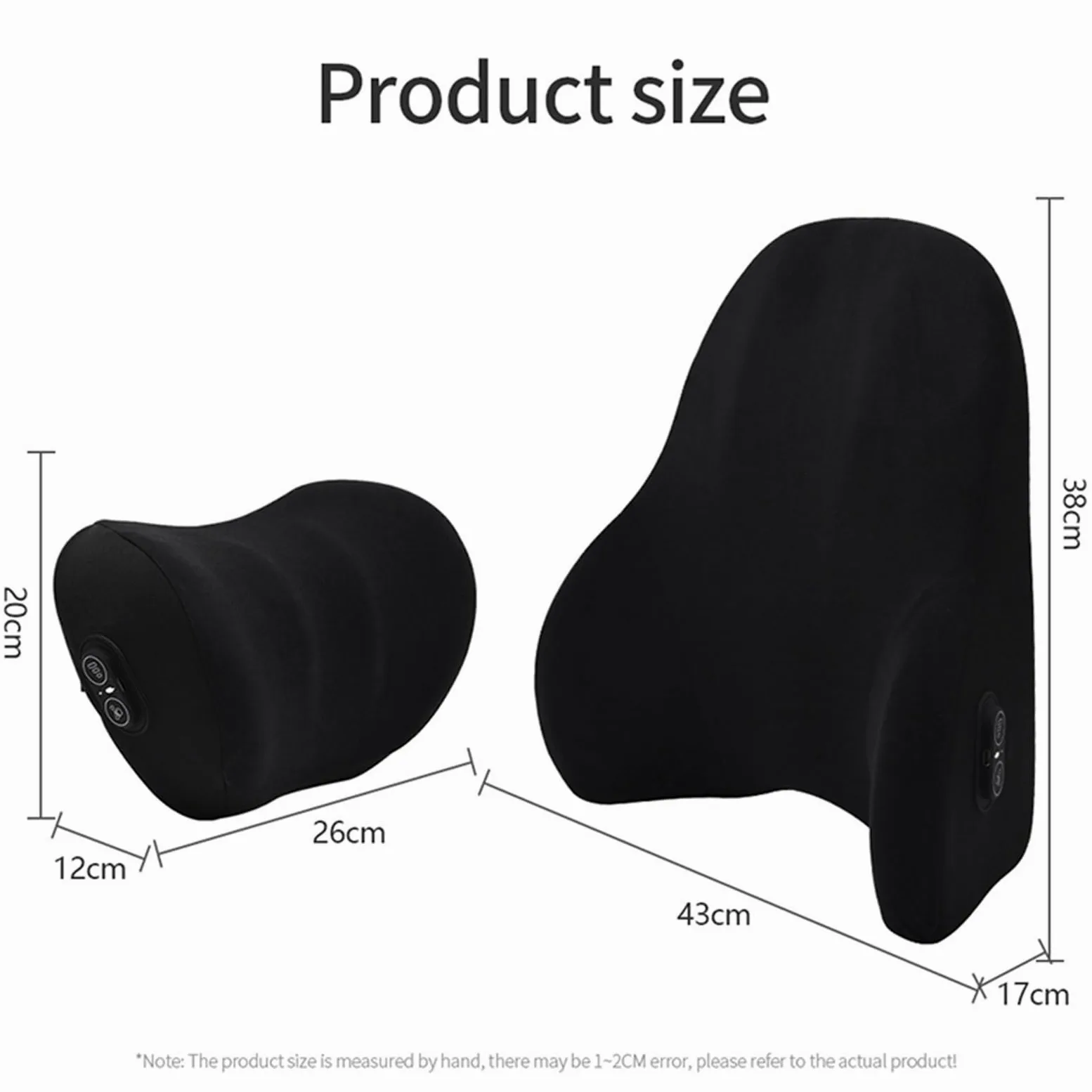 Cervical Reposacabezas Almohadilla de Soporte Lumbar para automóvil, Almohada Espuma viscoelástica para Cuello, para la Cabeza, Cintura y Espalda, reposacabezas(Set 3)