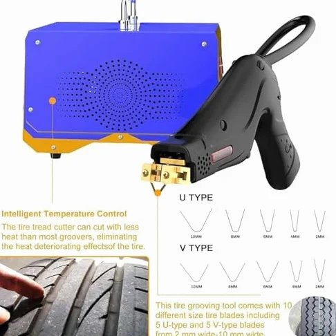 Máquina de reenrutadora de neumáticos 20 B, cortador de goma con cautela de 1000W para neumáticos de tractor de camión, anchura de profundidad ajustable, herramienta de mantenimiento portátil con pant
