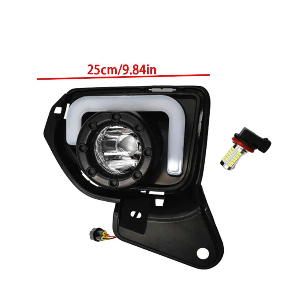 Luces de circulación diurna Riloer, luz LED ámbar + blanca, luz de advertencia para automóvil, indicadores de luz de emergencia de 12 V compatibles con Toyota Hiace 2014-2018
