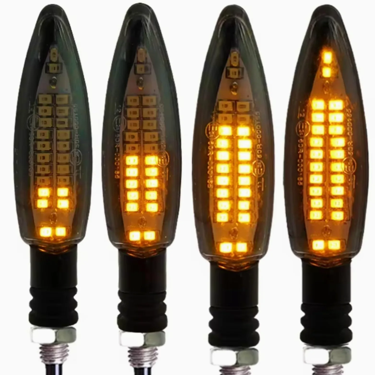 Moto lndicadora Luces De Señal De Giro para Motocicletas EMark Universales con Relé Incorporado Luces Intermitentes Impermeables E24 para Motocicletas