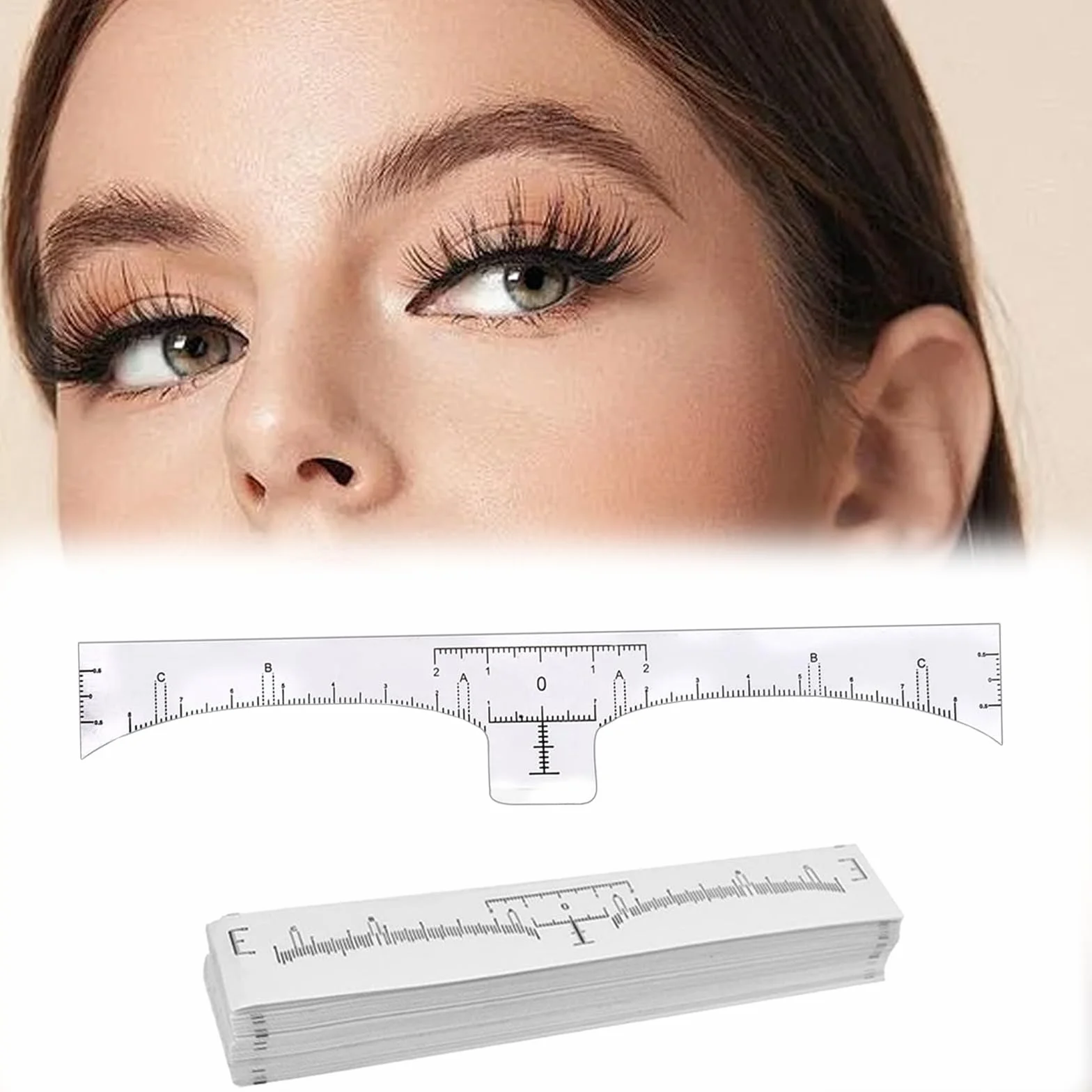 Reglas para Cejas 100 Unidades Translúcidas Plantillas Microblading Desechables