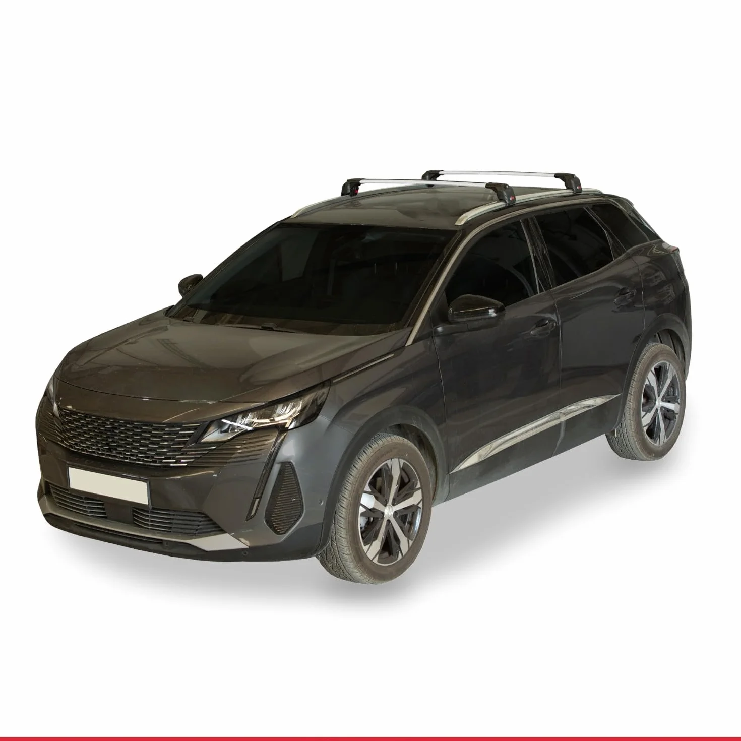 Compatible con Peugeot 3008 II (P84) Post-Facelift 2021-2023 Modelo Ace-2 Barra de Techo Auto Portaequipajes Barras Transversales Gris Aluminio 2 Barras