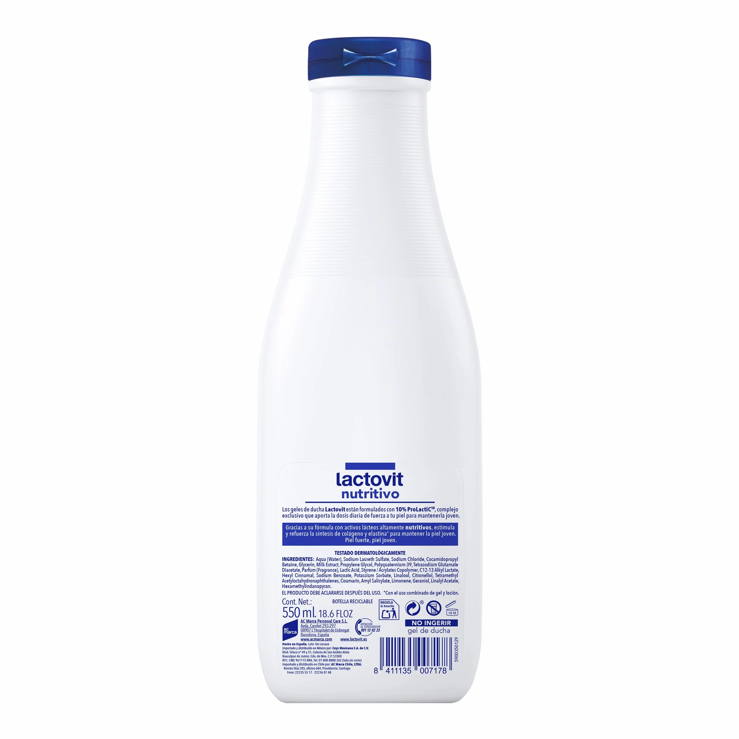 Lactovit Gel de Ducha Hidratante Nutritivo ProLactic10 para Piel Seca 550 ml