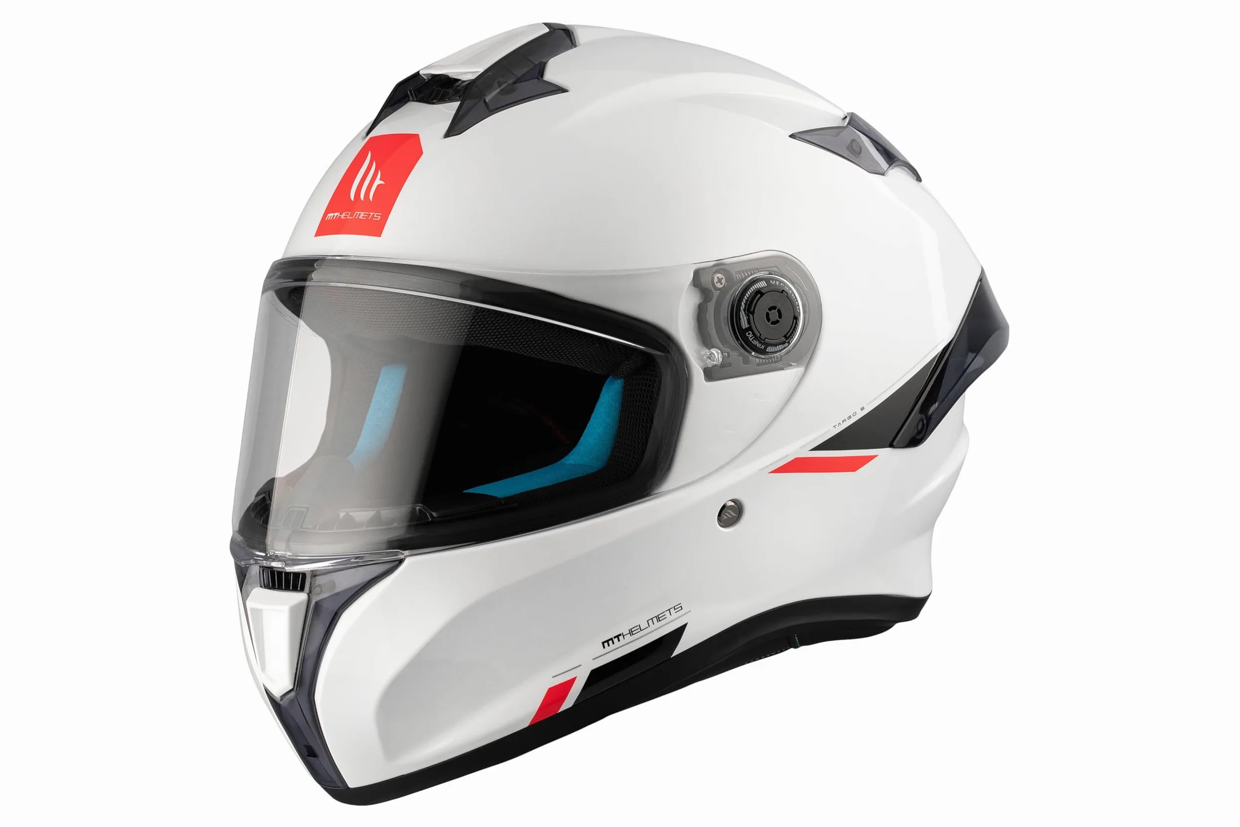 MT HELMETS Targo S – Casco Moto Integral con Visor Solar Full Vision, Pantalla Compatible con Pinlock, Interior Lavable y Cierre Micrométrico | Calota HIRP | Homologado ECE 22.06 & DOT