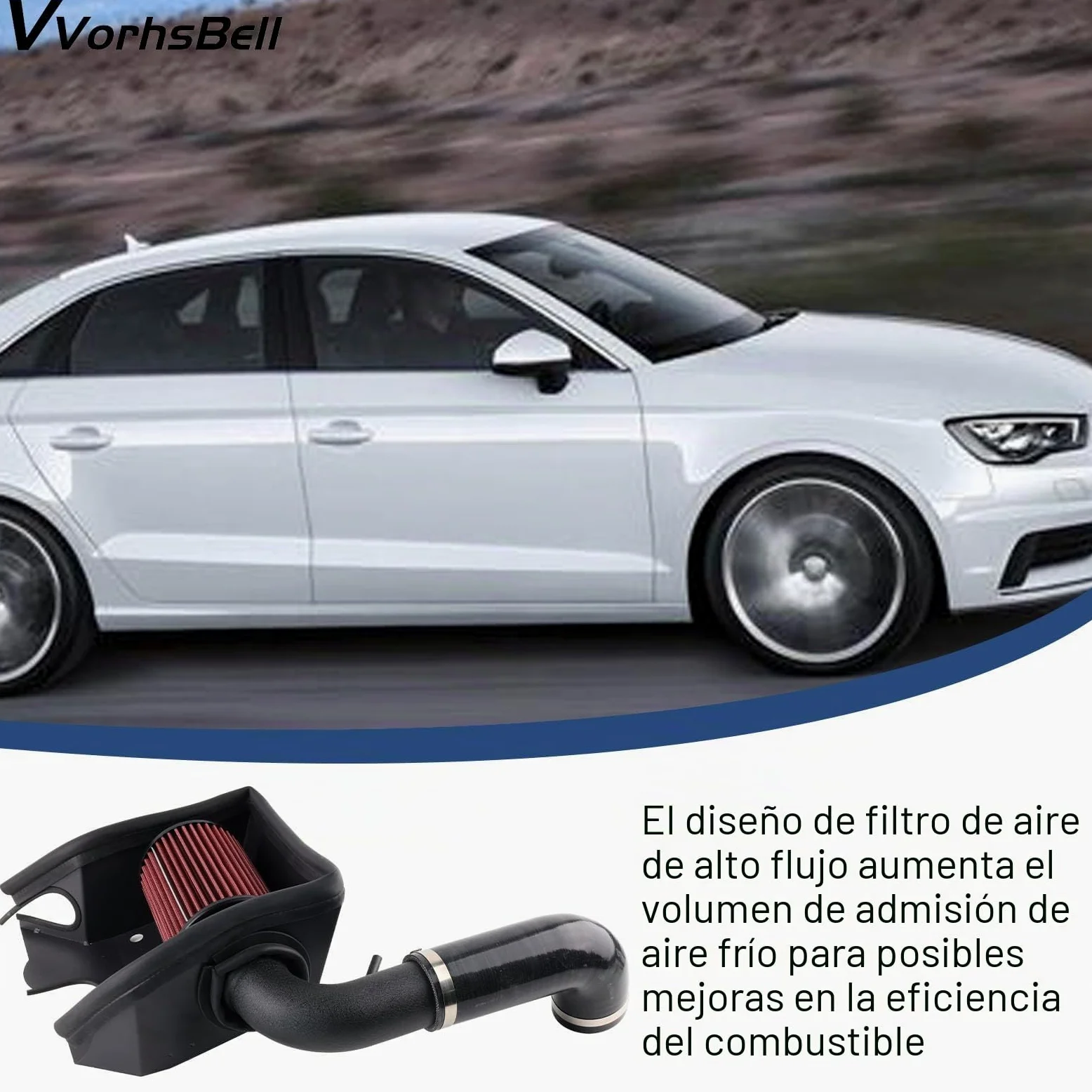 Kit de admisión de aire frío compatible con motores Audi A3 Q2 Q3 VW Golf MK7 1.4L EA211, sistema de admisión de aire de alto rendimiento con escudo térmico