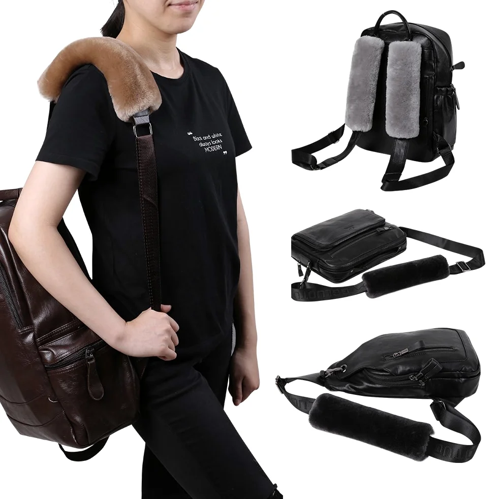 Almohadilla para cinturón de seguridad de coche de piel de oveja auténtica, 2 unidades de fundas esponjosas para cinturón de seguridad para hombro, protector de cuello, accesorios de coche (grafito)