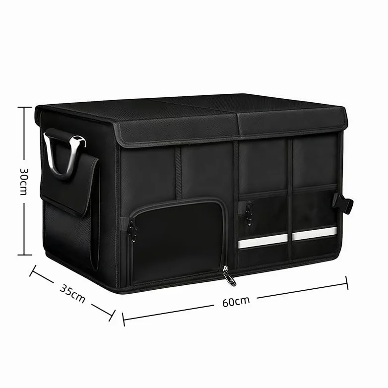 Organizador de Maletero de Coche para Fiat Grande Punto/Punto EVO/Punto MK3 Caja de Almacenamiento Plegable de Nylon Bolsa de Carga para Auto con Compartimento para Zapatos y Redes,Black