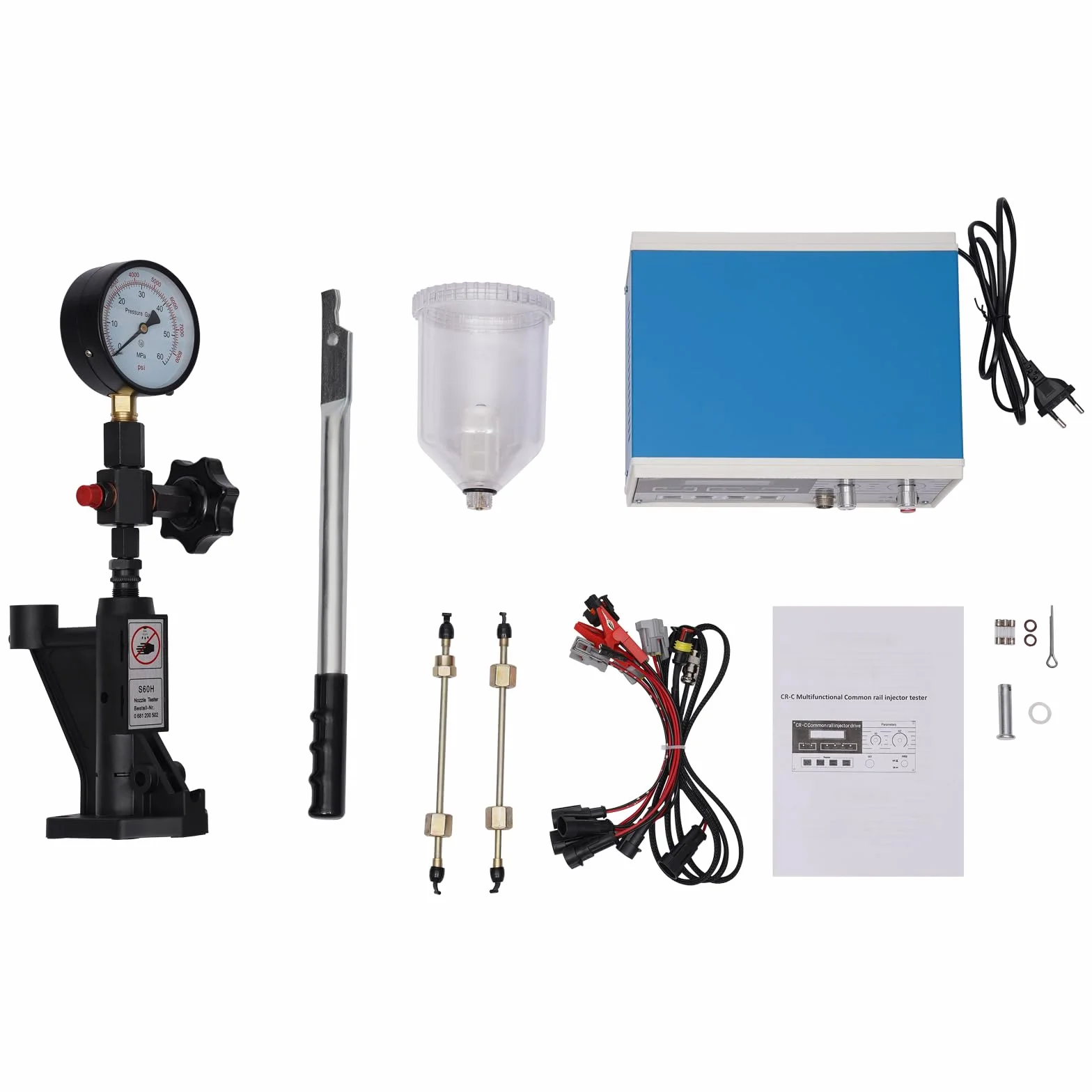 Comprobador de Inyectores Multifuncional CR-C - Probador de Inyectores Diésel para Tractores y Motores Diesel - Herramienta S60H para Inyección Common Rail