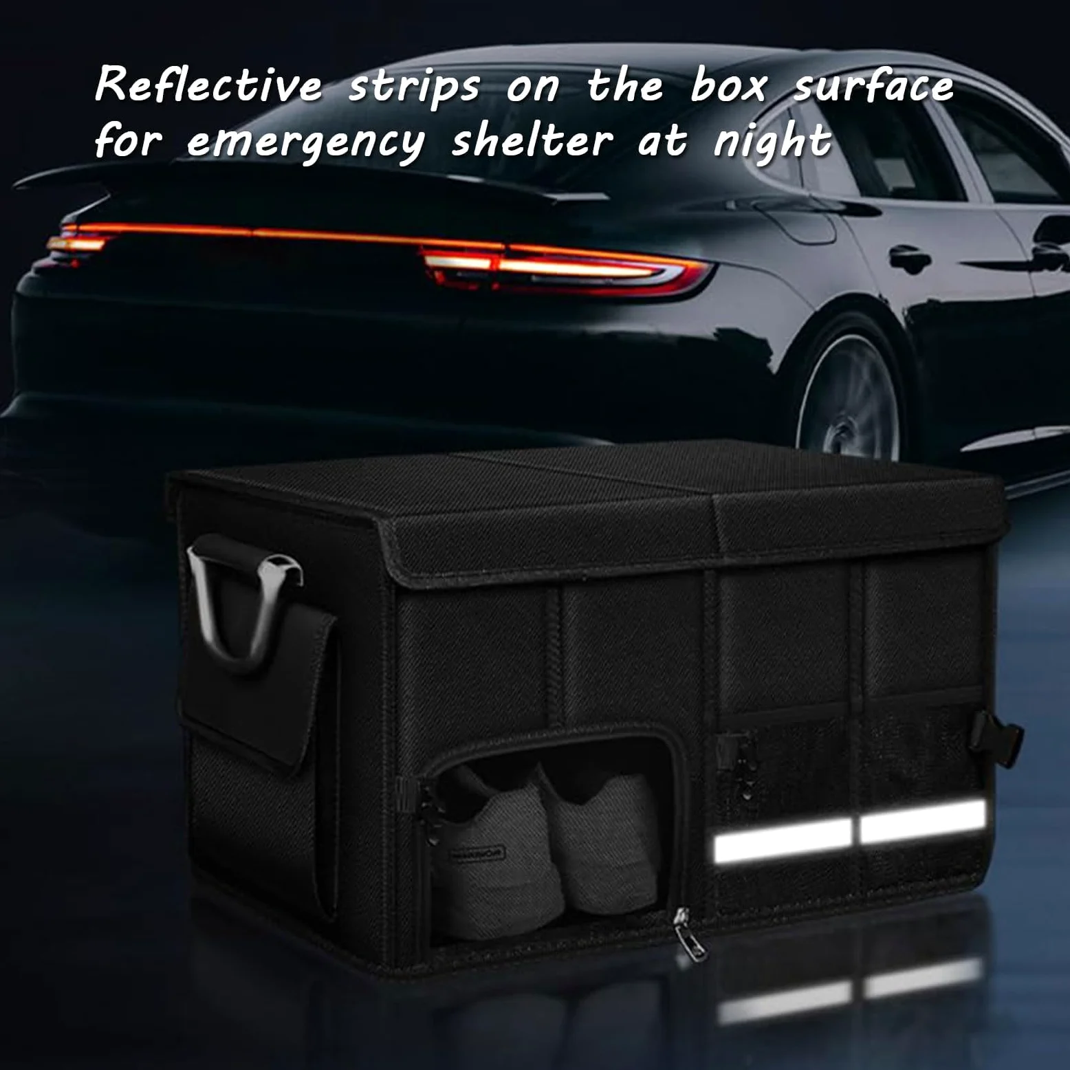 Organizador de Coche para Suzuki Grand Vitara(4door) 2005-2015, Caja Plegable Maletero de Coche Impermeable Plegable con Tapa Plegable Aluminio,72L