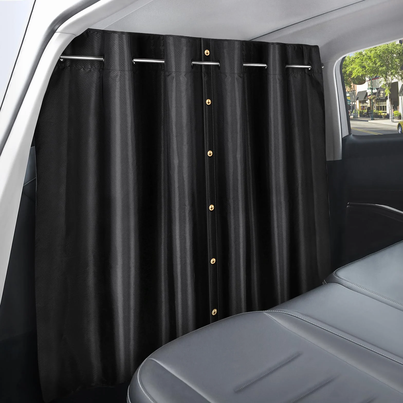 ZATOOTO Cortinas Divisorias de Privacidad Coche,Furgoneta Camper，Cortinillas Parasoles Ventanas Coche Caravanas Pare niños de Tejido Oxford para Viajar Acampar Dormir 161x107 cm (Tamaño Mediano)