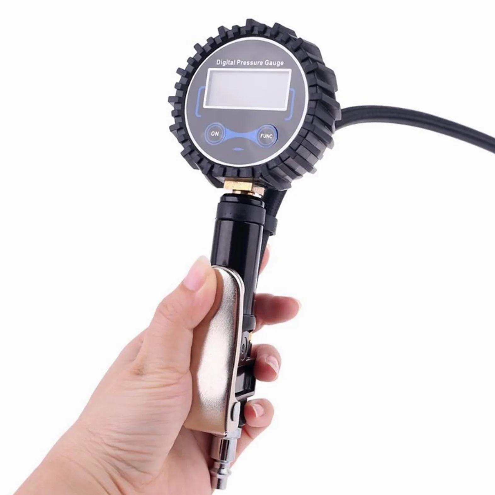 Manometro Presion Neumaticos Inflador de neumáticos digital con manómetro Pistola de inflado automático de aire resistente 0-200 PSI Medidor Presion Neumaticos