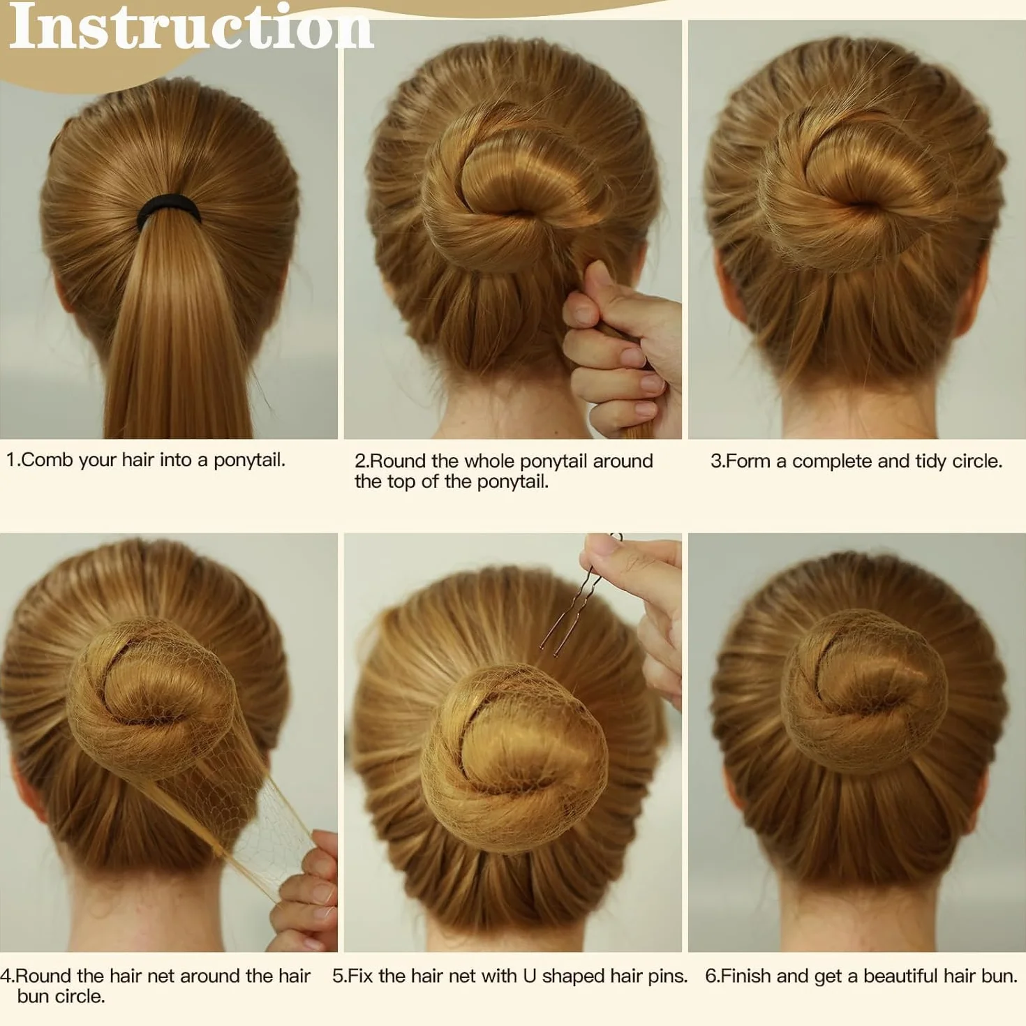 Redecilla Pelo 20 PCS Moño Niña con Horquillas en Forma de U, Elásticas para Ballet