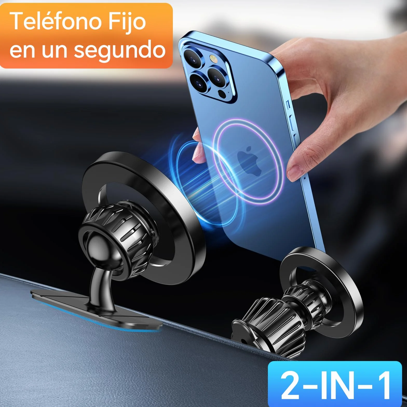 Coolpow Soporte Móvil Coche Magsafe Imanes 360° Rotación para iPhone 17 16