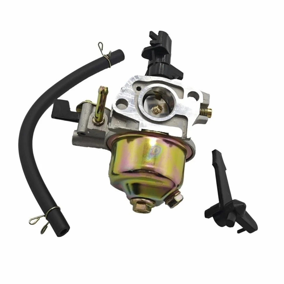 Piezas de reparación Juego de carburador con aislante de línea de combustible, espaciador y junta compatible con motores de cortacésped de 4 tiempos GX200 y GX160.