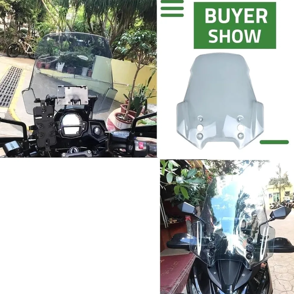 Parabrisas Delantero para 1000 Y 650 (2015-2018), Deflectores De Aire, Motor Parabrisas Motocicleta Carenado(Light Smoke)
