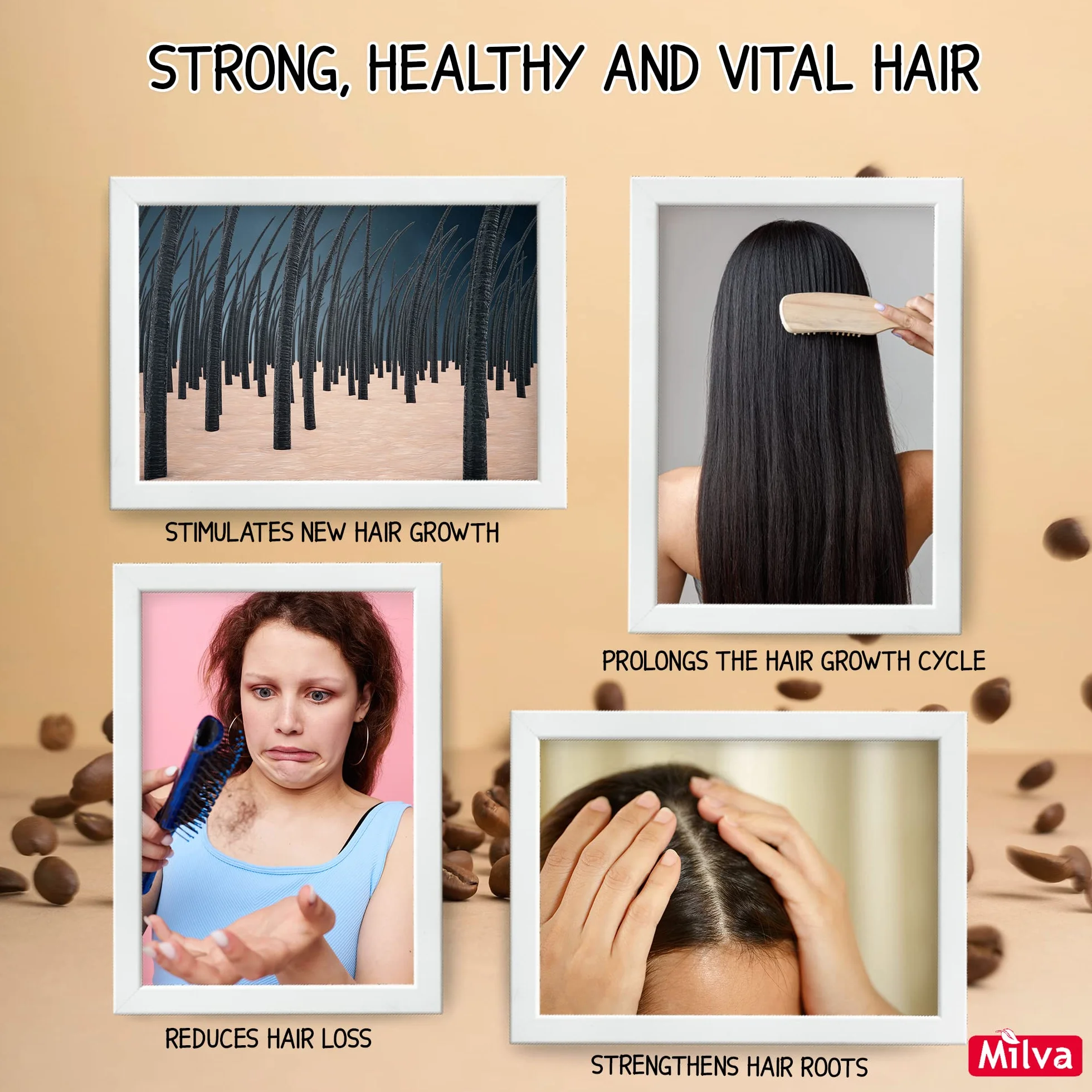 Milva Champú con Cafeína y Quinina 200 ml Fortalecedor para Cabello Fino